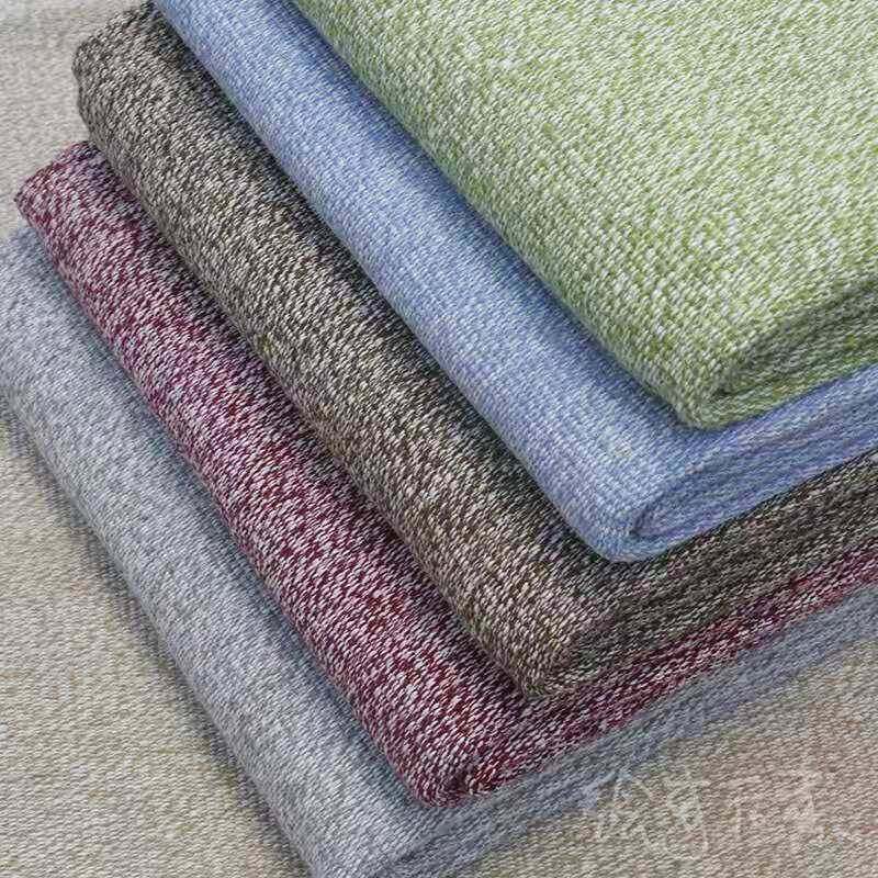 厂家现货混纺加厚粗麻布纯色沙发布棉麻面料软包坐垫亚麻布料批发